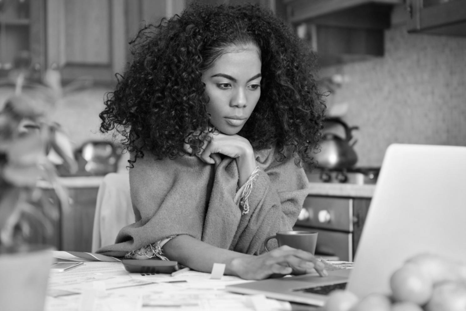 Business owner reviewing financial forecasts